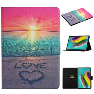 For Samsung Galaxy Tab S6 Lite P610 Colored Drawing Pattern Horizontal Flip Leather Case with Holder & Card Slots(Sunrise)