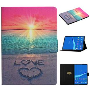 For Lenovo Tab FHD M10 Plus X606F Colored Drawing Pattern Horizontal Flip Leather Case with Holder & Card Slots & Sleep / Wake-up Function(Sunrise)