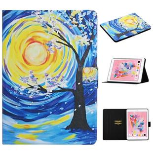 For iPad 10.2 Colored Drawing Pattern Horizontal Flip Leather Case with Holder & Card Slots & Sleep / Wake-up Function(Starry Sky Tree)