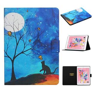 For iPad Pro 10.5 Colored Drawing Pattern Horizontal Flip Leather Case with Holder & Card Slots & Sleep / Wake-up Function(Moonlight Cat)