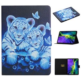 For iPad 11 Pro (2020) Colored Drawing Pattern Horizontal Flip Leather Tablet Case with Holder & Card Slots & Sleep / Wake-up Function(Tiger)