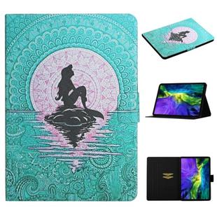For iPad 11 Pro (2020) Colored Drawing Pattern Horizontal Flip Leather Tablet Case with Holder & Card Slots & Sleep / Wake-up Function(Mermaid)