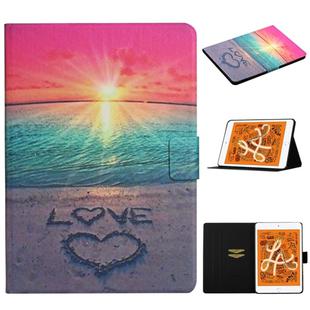 For iPad Mini (2019) Colored Drawing Pattern Horizontal Flip Leather Case with Holder & Card Slots & Sleep / Wake-up Function(Sunrise)