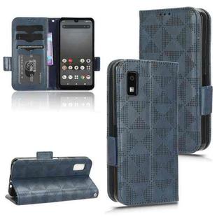 For Sharp Aquos Wish 3 Symmetrical Triangle Pattern Leather Phone Case(Blue)