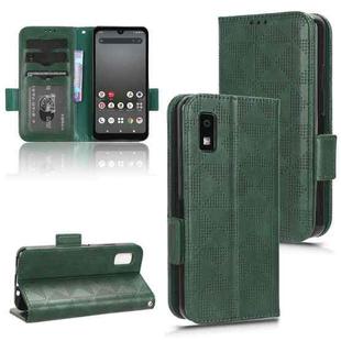 For Sharp Aquos Wish 3 Symmetrical Triangle Pattern Leather Phone Case(Green)