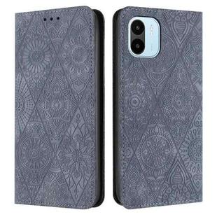 For Xiaomi Redmi A1 Ethnic Embossed Adsorption Leather Phone Case(Grey)