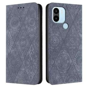 For Xiaomi Redmi A1+ Ethnic Embossed Adsorption Leather Phone Case(Grey)