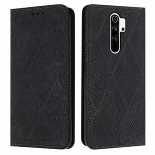 For Xiaomi Redmi 9 Ethnic Embossed Adsorption Leather Phone Case(Black)