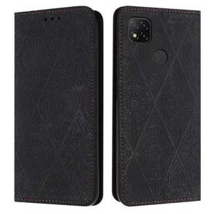 For Xiaomi Redmi 9C / 10A Ethnic Embossed Adsorption Leather Phone Case(Black)