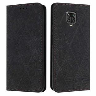 For Redmi Note 9 Pro Ethnic Embossed Adsorption Leather Phone Case(Black)