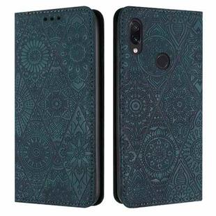 For Redmi Note 7 / 7 Pro Ethnic Embossed Adsorption Leather Phone Case(Blue)