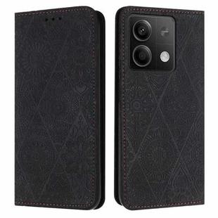 For Xiaomi Redmi Note 13 5G Ethnic Embossed Adsorption Leather Phone Case(Black)