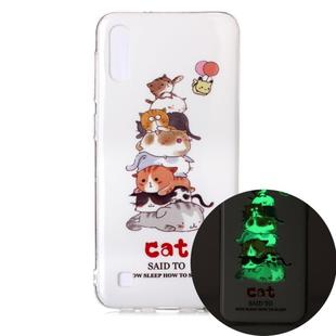 For Samsung Galaxy A10 Luminous TPU Soft Protective Case(Cats)