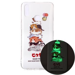 For Samsung Galaxy A10s Luminous TPU Soft Protective Case(Cats)