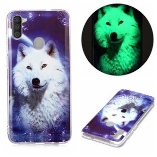 For Samsung Galaxy A11 Luminous TPU Soft Protective Case(Starry Sky Wolf)