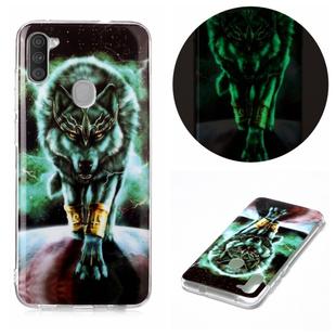 For Samsung Galaxy A11 Luminous TPU Soft Protective Case(Ferocious Wolf)