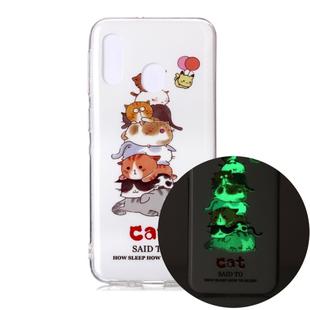 For Samsung Galaxy A20e Luminous TPU Soft Protective Case(Cats)