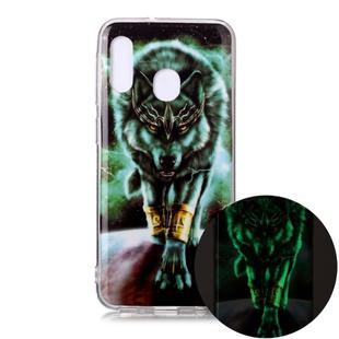 For Samsung Galaxy A20e Luminous TPU Soft Protective Case(Ferocious Wolf)