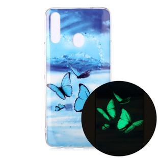 For Samsung Galaxy A20s Luminous TPU Soft Protective Case(Butterflies)