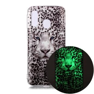For Samsung Galaxy A40 Luminous TPU Soft Protective Case(Leopard Tiger)