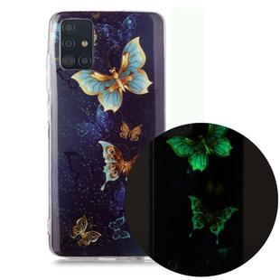 For Samsung Galaxy A71 Luminous TPU Soft Protective Case(Double Butterflies)