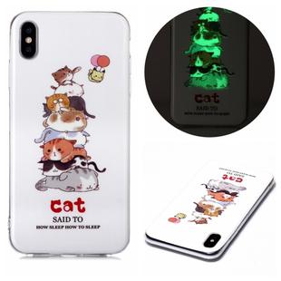 For iPhone XS Max Luminous TPU Soft Protective Case(Cats)