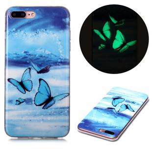 For iPhone 7 Plus / 8 Plus Luminous TPU Soft Protective Case(Butterflies)