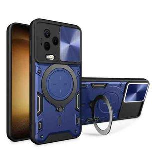 For Infinix Note 12 4G CD Texture Sliding Camshield Magnetic Holder Phone Case(Blue)