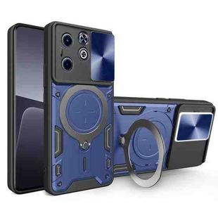 For Infinix Hot 40i / Smart 8 CD Texture Sliding Camshield Magnetic Holder Phone Case(Blue)