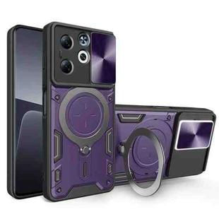 For Infinix Smart 8 Plus CD Texture Sliding Camshield Magnetic Holder Phone Case(Purple)