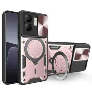 For Infinix Smart 9 / Hot 50i CD Texture Sliding Camshield Magnetic Holder Phone Case(Pink)