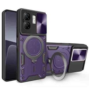 For Infinix Smart 9 / Hot 50i CD Texture Sliding Camshield Magnetic Holder Phone Case(Purple)