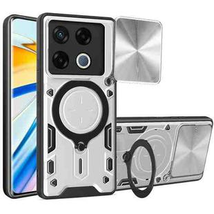 For Infinix GT 20 Pro CD Texture Sliding Camshield Magnetic Holder Phone Case(Silver)