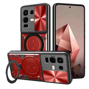 For Infinix Note 50x CD Texture Sliding Camshield Magnetic Holder Phone Case(Red)