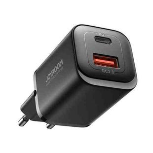 JOYROOM TCF08 30W USB+USB-C / Type-C Dual Port Charger, Plug:EU Plug(Black)