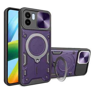 For Xiaomi Redmi A1 4G CD Texture Sliding Camshield Magnetic Holder Phone Case(Purple)