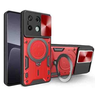 For Xiaomi Redmi Note 13 Pro 5G CD Texture Sliding Camshield Magnetic Holder Phone Case(Red)