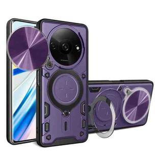For Xiaomi Redmi A3 CD Texture Sliding Camshield Magnetic Holder Phone Case(Purple)
