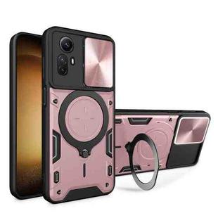 For Xiaomi Redmi Note 12S 4G CD Texture Sliding Camshield Magnetic Holder Phone Case(Pink)