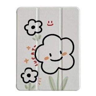 For iPad mini 6 3-Fold 360 Rotation Painted Leather Smart Tablet Case(Smile Flower)
