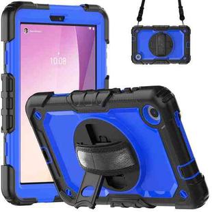 For Lenovo Tab M8 4th Gen Silicone Hybrid PC Tablet Case with Shoulder Strap(Blue PC)