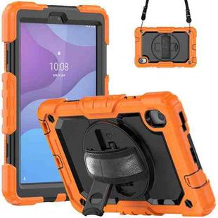 For Lenovo Tab M8 HD 2020/2019 Silicone Hybrid PC Tablet Case with Shoulder Strap(Orange)