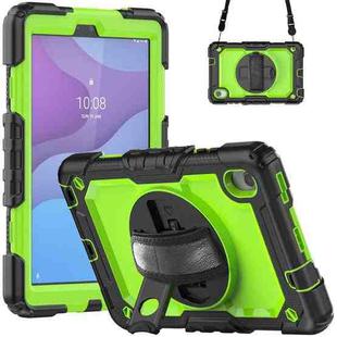 For Lenovo Tab M8 HD 2020/2019 Silicone Hybrid PC Tablet Case with Shoulder Strap(Yellow Green PC)