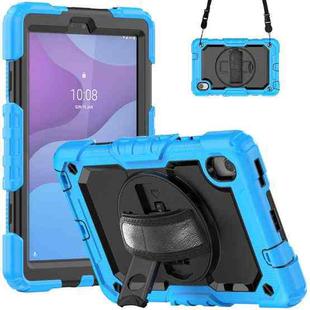 For Lenovo Tab M8 HD 2020/2019 Silicone Hybrid PC Tablet Case with Shoulder Strap(Light Blue)