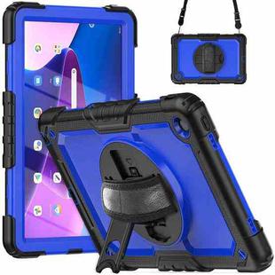 For Lenovo Tab M10 Plus 10.6 Gen 3rd Silicone Hybrid PC Tablet Case with Shoulder Strap(Blue PC)