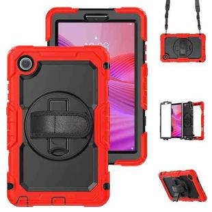 For Lenovo Tab K9 / Tab One Silicone Hybrid PC Tablet Case with Shoulder Strap(Red)