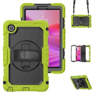 For Lenovo Tab K9 / Tab One Silicone Hybrid PC Tablet Case with Shoulder Strap(Yellow Green)