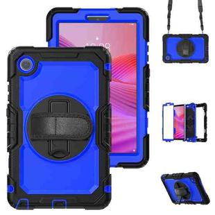 For Lenovo Tab K9 / Tab One Silicone Hybrid PC Tablet Case with Shoulder Strap(Blue PC)