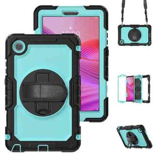 For Lenovo Tab K9 / Tab One Silicone Hybrid PC Tablet Case with Shoulder Strap(Light Blue PC)