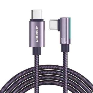JOYROOM S-CC100A17 100W USB-C/Type-C to USB-C/Type-C Elbow Fast Charging Data Cable, Length:2m(Purple)